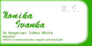 monika ivanka business card